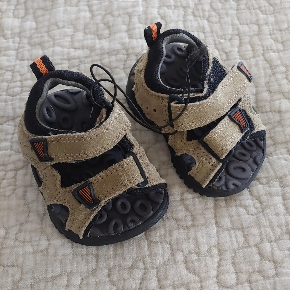 Bundle Of Shoes, Infant Boy's Size 2, Grey/Orange and Brown/Black